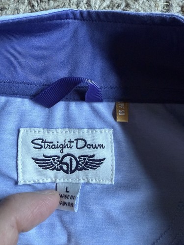 Straight Down Q-Zip Pullover Golfshirt Sweatshirt Large Lila Quarter Zip - Bild 2 von 9