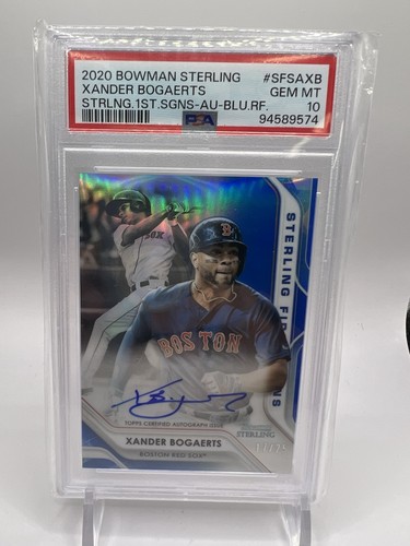 2020 Bowman Xander Bogaerts Sterling First Signs Auto Blue RF /25 PSA 10 Pop 1! - Bild 5 von 8
