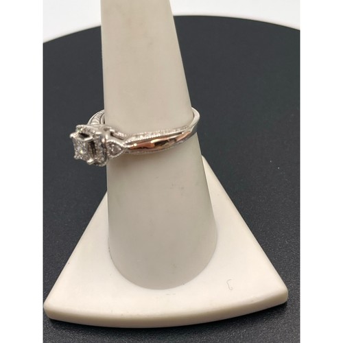 Kay Jewelers Sterlingsilber 10 K Rotgold Diamant Halo Versprechen Ring Größe 7,75 - Bild 8 von 13