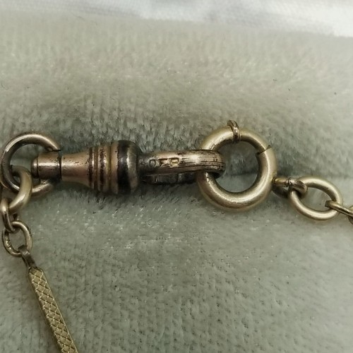 Vintage Yellow Gold Filled 12 Inch Pocket Watch Chain Bar Link Dog Clip DFP - Picture 7 of 9