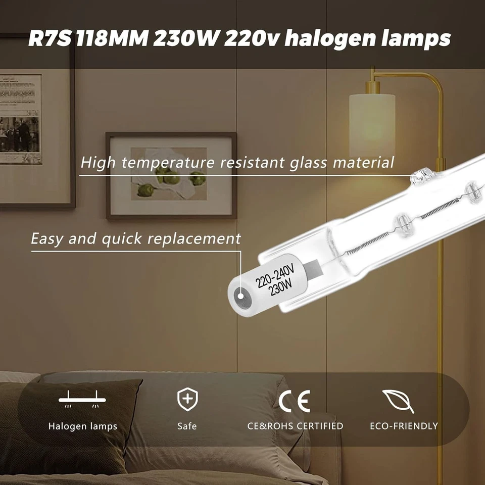 R7S Halogen Bulb 118mm 230W 230V, Dimmable Linear Light Bulb, 2800K...  - Image 3 of 4