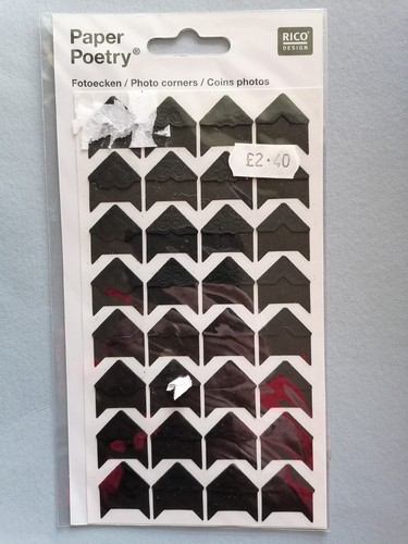 PHOTO CORNERS, 32pcs/sheet, 2x2cm, black or white, self-adhesive - Paper Poetry - Picture 6 of 7