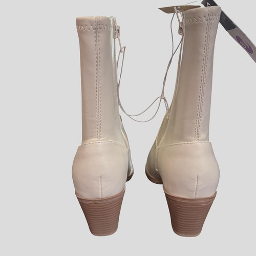 Universal Thread Western Boots Womens Sz 6.5 Off White Pointed Toe Side Zip NEW - Picture 7 of 10