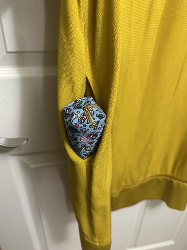 Anthropologie Maeve Verdet Mustard Yellow Gold Shift Dress Short Slv - Picture 5 of 18