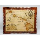 Hawaii Islands Map Clock Wood Shellac Handmade Gold Accents