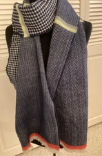 Patrick Francis Wool Look Herringbone Tweed Men’s Muffler/Scarf Touch Of RED