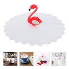 3 stücke 11cm Transparent Silikondeckel Schöne Abdeckungen Flamingo Becher