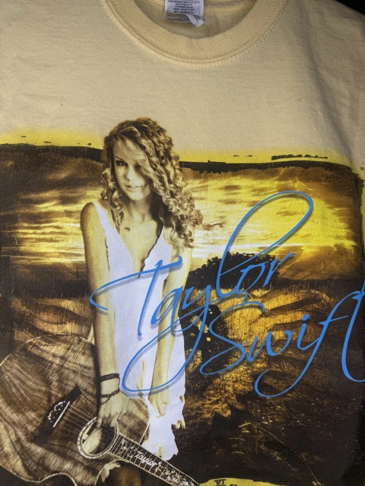 Camisa Taylor Swift Adulto Pequeña Amarilla Mariposa Gráfica Tour Camiseta y2k 2007 Pequeña Foto 2 de 4