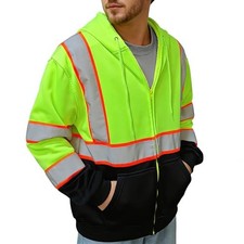 Hi Vis Safety Hoodie Class 3 High Visibility Sweatshirt for Men Medium Yellow