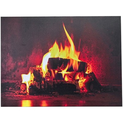 infactory Kaminfeuer Bild: Animiertes LED-Wandbild ''Kaminfeuer'', 40 x 30 cm