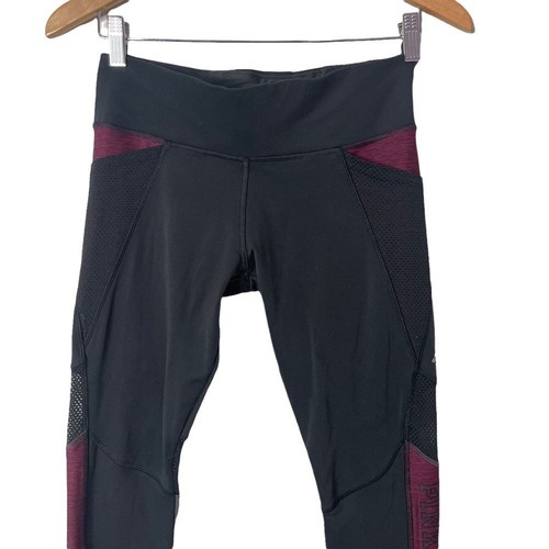 Victoria's Secret Ultimate Workout Leggings Size S Black Mesh Stretch Athletic - Picture 4 of 12