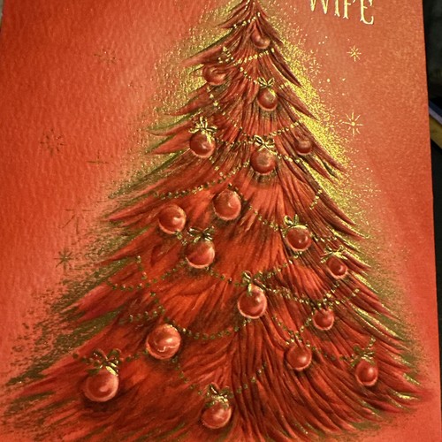 Tarjeta de Navidad de Colección Mcm Todo Árbol Rojo Decorado Arcos Dorados Sello de Esposa - Imagen 1 de 7