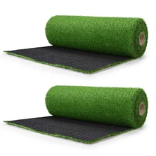 AplusChoice 0.8"H Synthetic Turf Field Artificial Grass Backyard Gym 50'x3'x2Pcs