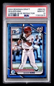 2024 Bowman Draft Chrome Seaver King 1st Blue Refractor 131/150 Nationals PSA 10