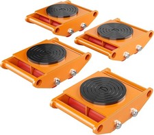 4PCS Machinery Heavy Duty Mover Skate Dolly w 360° Rotation Cap and 4 PU Rollers