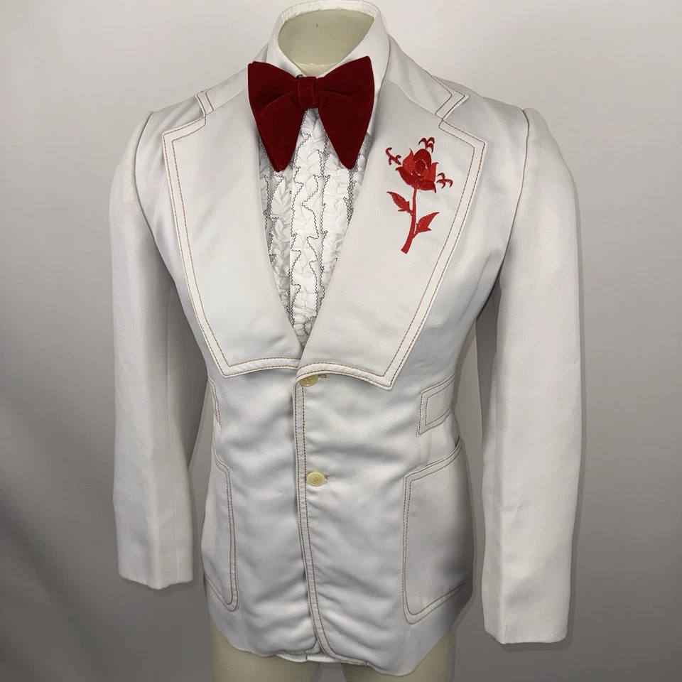 Chaqueta Esmoquin Vintage Años 60 70 Ocio Traje Abrigo Disco Baile de graduación Boda Hombres 38 Pequeña Foto 3 de 4