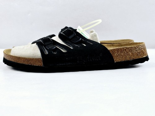 Betula By Birkenstock Women's L10 Grace Black Leather Sandals Cork Narrow New - Picture 5 of 21