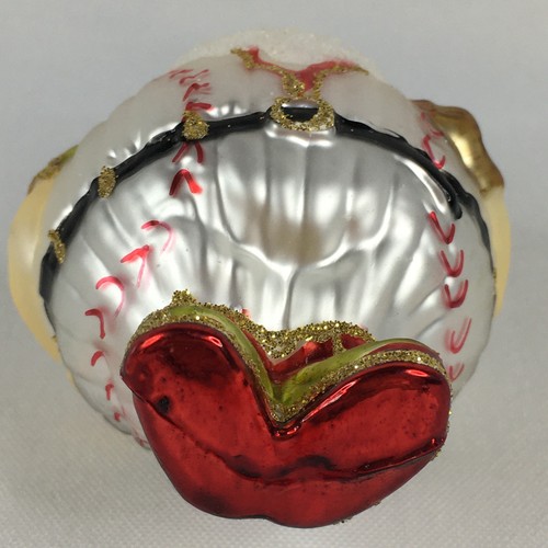 Jarra de béisbol Papá Noel vidrio adorno de Navidad jugador deportivo figura de regalo - Imagen 6 de 12