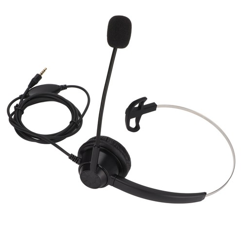 3.5Mm Call Center Headset Noise Cancelling Single Ear Customer Service Hea ND - Zdjęcie 2 z 12