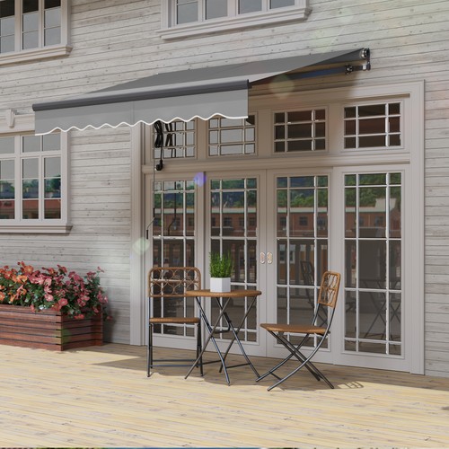 Outsunny 2.5 x 2m Electric Retractable Awning w/ Aluminium Frame Dark Grey - Picture 8 of 11