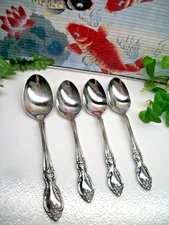 4 pc Oneida Community  LOUISANA  Stainless Oval Place Soup Spoon & Teaspoons Set