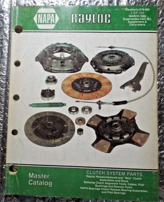 #ad Napa Parts Catalog March 1986 Raylog Master Catalog Clutch System Parts $14.00