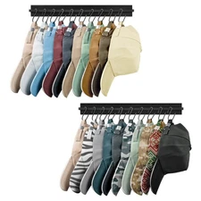 Hat Rack for Wall Baseball Caps Organizer Wall-Mounted Hat Hanger Set of 2, R...