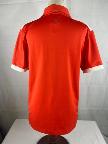 Polo de golf para mujer Callaway manga corta cuello en V talla grande naranja blanco usado en excelente estado - Imagen 2 de 4
