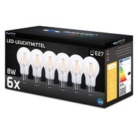 6Er Set Led E27 8W Masterled Filament A60 880Lm Warmweiß 2700K Birne Lampe Glas