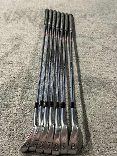 Set of 7 MIZUNO Silver Cup Blade Golf Irons 45689P - Right-Handed Red Letter