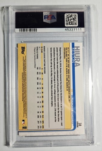 Keston Hiura 2019 Topps Chrome Update #38 PSA 9 RC Rookie Card - Bild 2 von 2