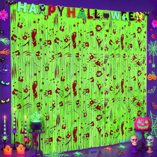 2 Pack 3.3X6.6Ft Halloween Bloody Handprint Backdrop Decoration