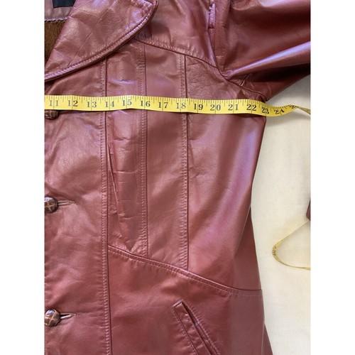 Vintage JC Penney Leather Jacket Mens Xl Honey Brown Coat 70s 3 Button Lined - Picture 8 of 13