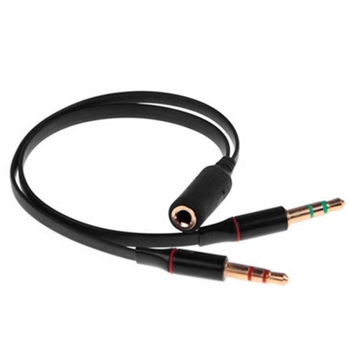 Cavo Sdoppiatore Y Splitter da Jack 3.5mm Femmina a 2 AUX Audio Microfono - Zdjęcie 1 z 6