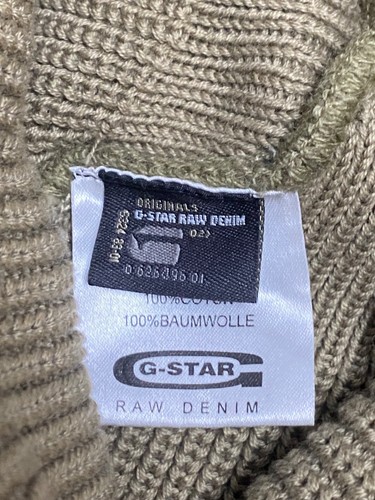 G-Star Raw Hat Beanie Cap Khaki Green Embroidered Big Logo - Picture 7 of 9