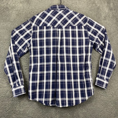 Silver Jeans Co. Mens L Plaid Long Sleeve Button Up Shirt Western Pockets - Picture 10 of 11