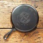 Vintage GRISWOLD Cast Iron SKILLET Frying Pan # 7 LARGE BLOCK LOGO - Ironspoon
