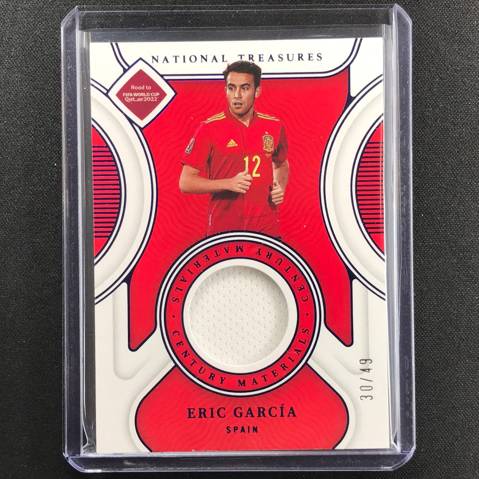 2022 National Treasures World Cup Qatar Eric Garcia Century Relic Sapphire 30/49