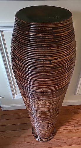 VTG 38" Gabriella Crespi Style Italy Pencil Reed Rattan Floor Bamboo VASE (E7) - Picture 9 of 17