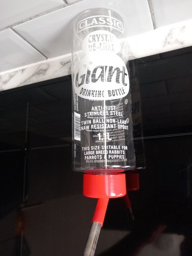1,1L RIESIGE KLASSISCHE WASSERFLASCHE Kristall Deluxe Tier Vogel Hund Haustier Käfig Trinken