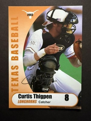 2003 Texas Longhorns, SIGNED Team Issue Card, Curtis Thigpen #8