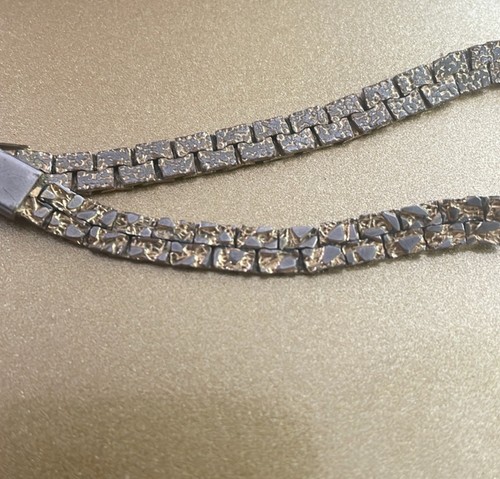 Vintage Silber & Gold Ton Quadrat Kette Armband - Bild 3 von 4
