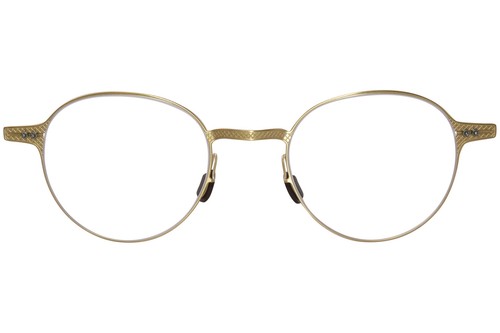 Undostrial Fuse 010 03 Eyeglasses Frame Brushed Gold Full Rim Round Shape 44mm - Picture 2 of 4