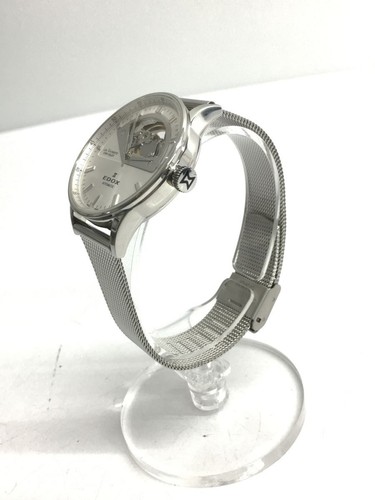 EDOX LES VAUBERTS OPEN HEART Automatic Watch, Silver, Excellent Condition JAPAN - Picture 2 of 6