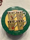 Oneida Fiddlesticks Stocking Cats Set Of 4 Stoneware Mugs