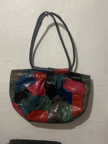 Gran bolso vintage patchwork charol colorido y Kat Shopper - Imagen 2 de 4