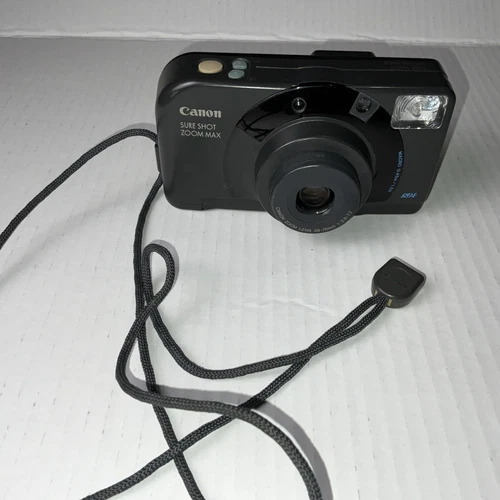 Canon Sure Shot Zoom Max 35mm Film Point & Shoot Camera TURNS ON FLASH,UNTESTED