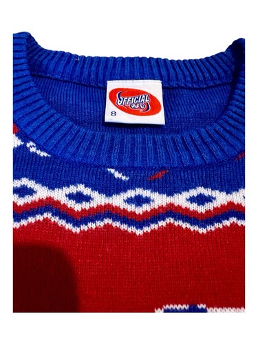 YOUTH Western Bulldogs Official AFL Christmas Knit Sweater Size 8 YOUTH VGC - Picture 10 of 13