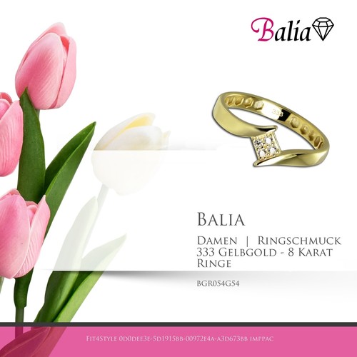 Balia Mujer Anillo De 333 Oro Amarillo Con Circonita Gr.54 BGR054G54 - Imagen 5 de 6