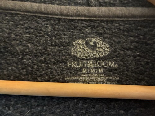 Fruit Of The Loom Men's Classic Solid Gray Cotton Full Zip Long Sleeve Hoodie M - Picture 2 of 3